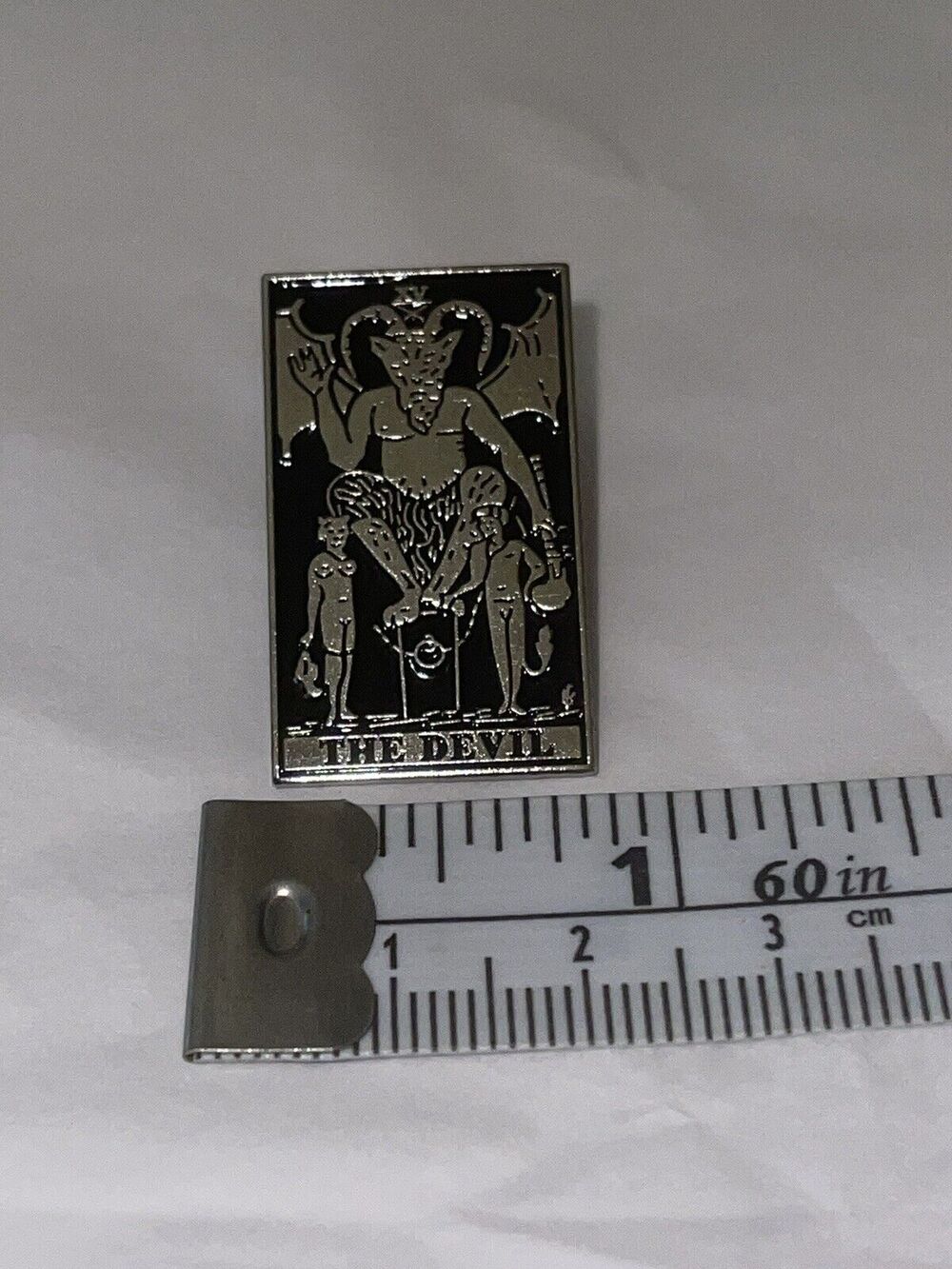 The Devil Tarot Card Halloween Horror Pin Brooch